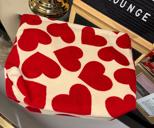 Red Heart Makeup Bag
